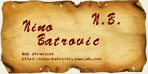 Nino Batrović vizit kartica